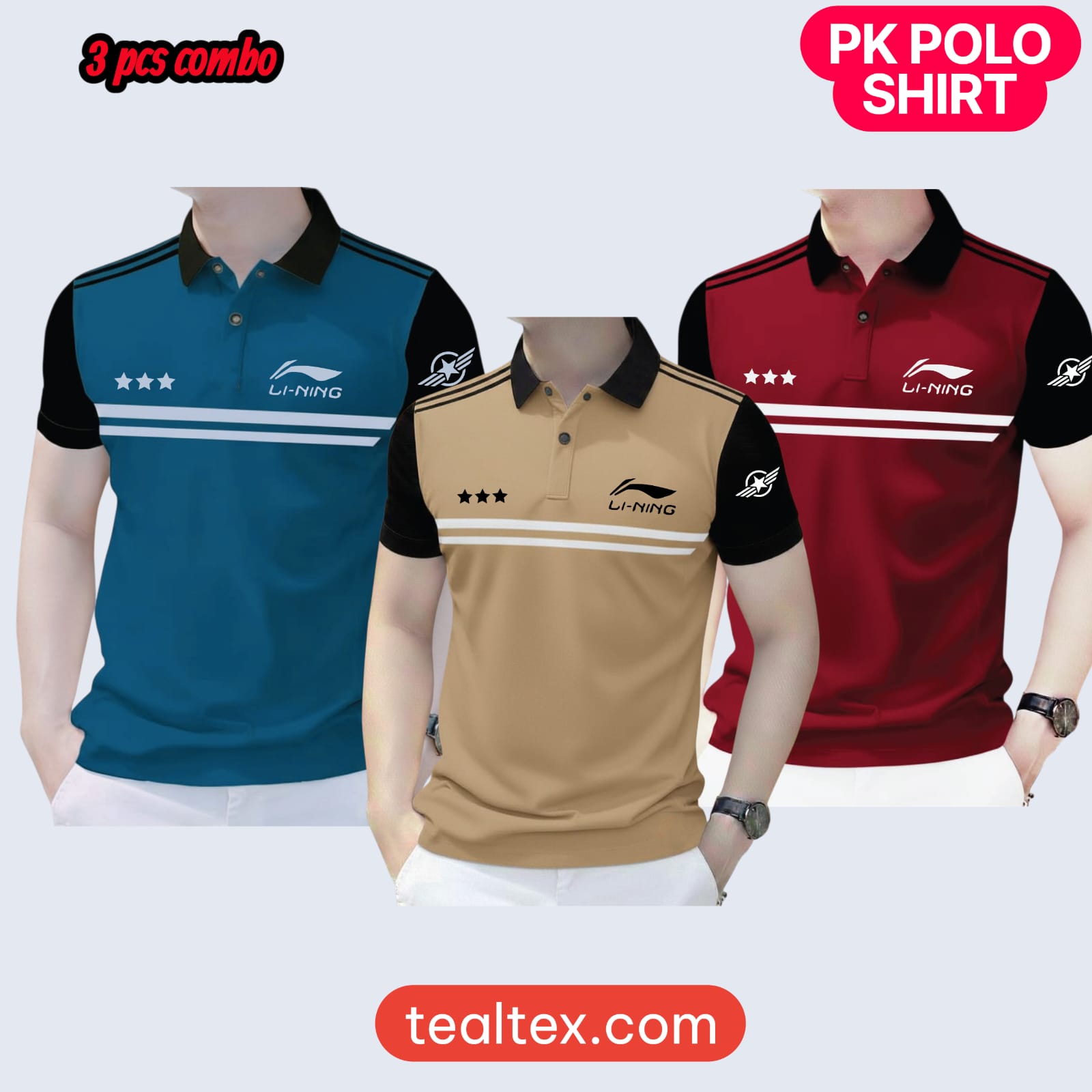 3 Pcs Combo PK Cotton Polo Shirt For Men's [3-130]